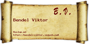 Bendel Viktor névjegykártya